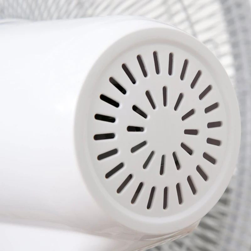 HOMCOM Ventilador de pedestal 40cm/16" com 3 modos e 3 velocidades Altura ajustável de 118-138cm Temporizador de oscilação 85° Branco