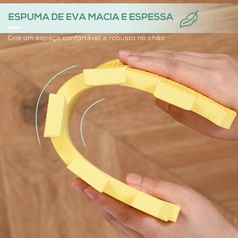 HOMCOM Tapete Puzzle para Crianças 150x150cm com 36 Peças de Espuma EVA Suave Área de 1,44m² Tapete Quebra Cabeças para Bebé Multicor