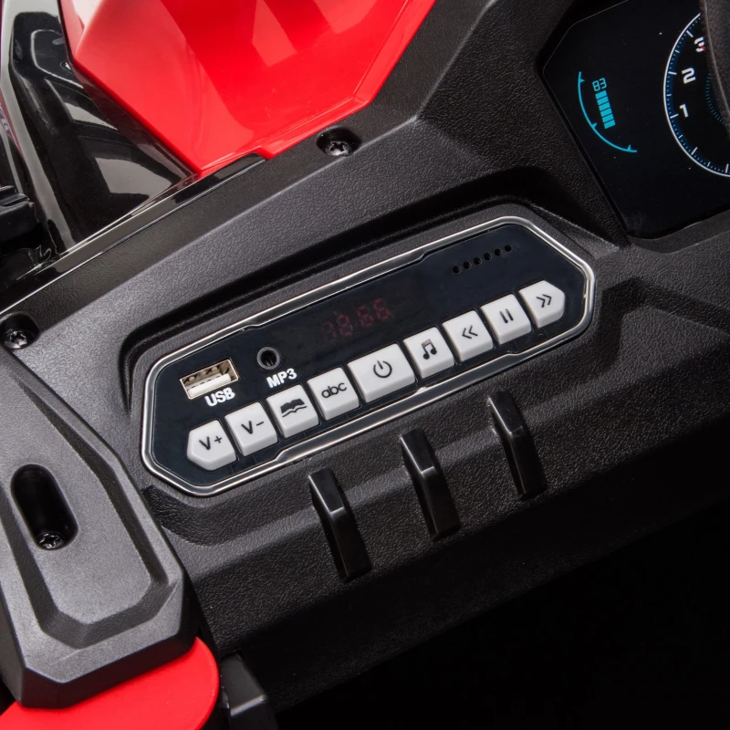 HOMCOM Quad Elétrico para Crianças acima de 3 Anos com controle Remoto Faróis e Música 118x76x104 cm Vermelho