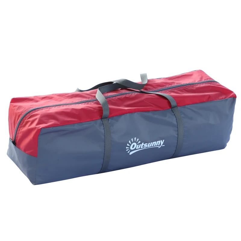 Outsunny Tenda de Campismo para 4-5 Pessoas Impermeável 3000mm+ Anti UV com Bolsa de Transporte e Gancho para Luz 455x230x180cm Cinza
