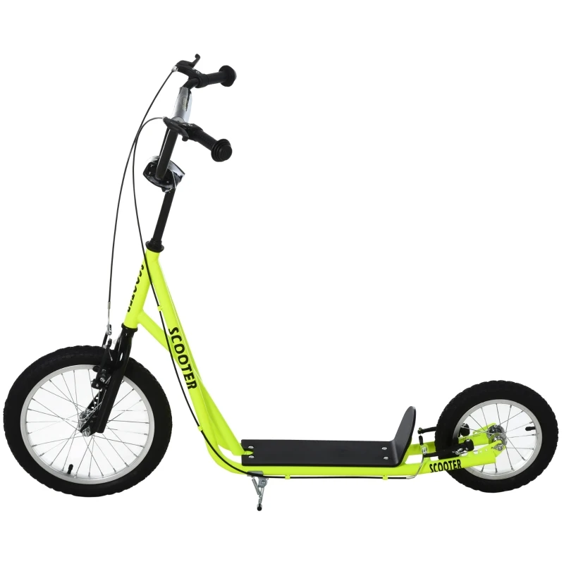 HOMCOM trotinete para crianças acima de 5 anos Guiador ajustável Rodas infláveis Amarelo 135x58x88-94 cm Amarelo