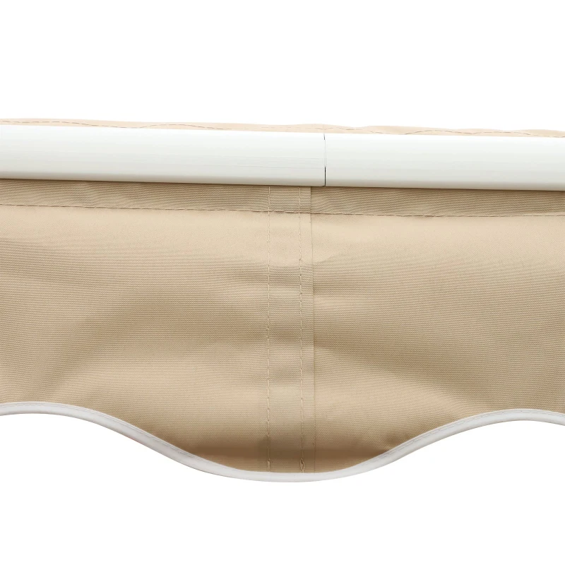 Outsunny Toldo Manual Dobrável de Alumínio 295x250cm com Manivela Impermeável Proteção Solar UV Alumínio Aço Tecido de poliéster Creme