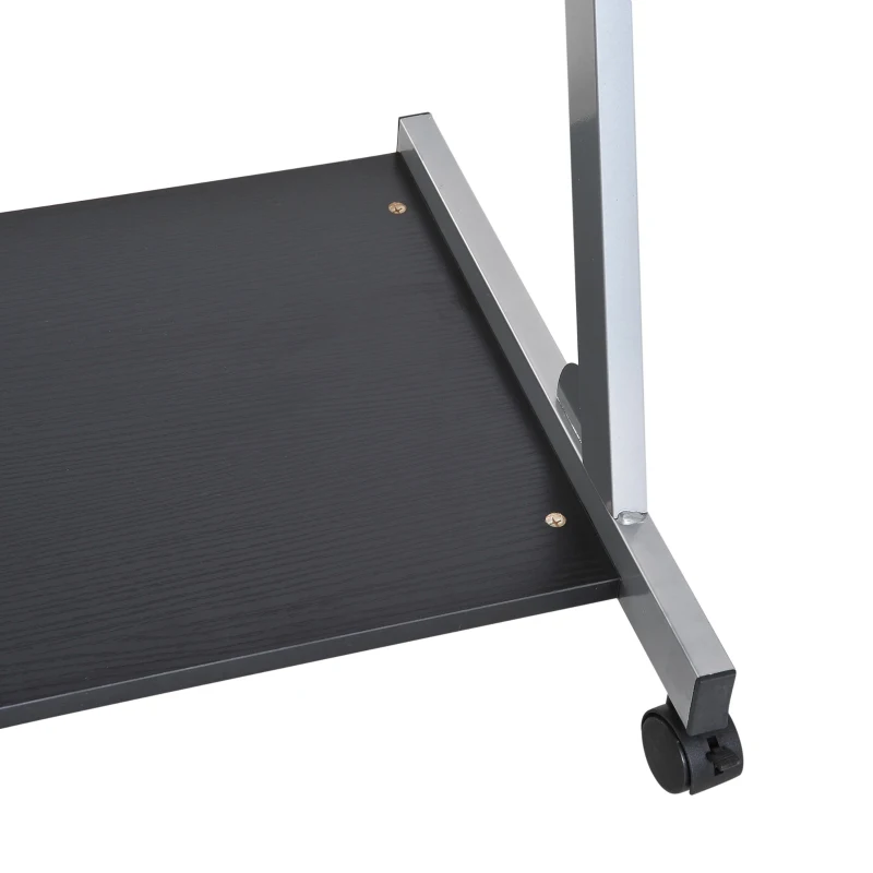 HOMCOM Mesa para Computador Secretária para Computador para Casa Escritório em Forma de Z Mesa Compacta com Rodinhas 60x48x73 cm Cor: Preto