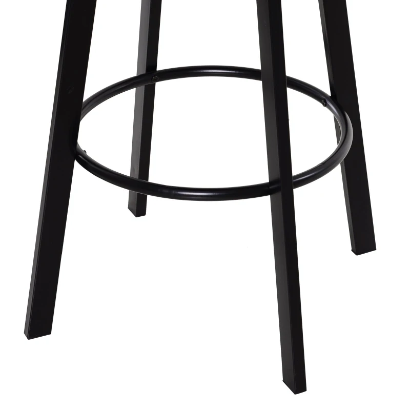 HomCom® Conjunto de Mesa e 2 Tamboretes Móveis para Bar Restaurante Conjunto de 3 peças de madeira e aço ajustável