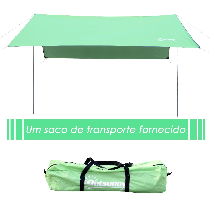 Outsunny Abrigo de Campismo Portátil Tenda de Campismo Impermeável com Proteção Solar 300x292 cm Branco