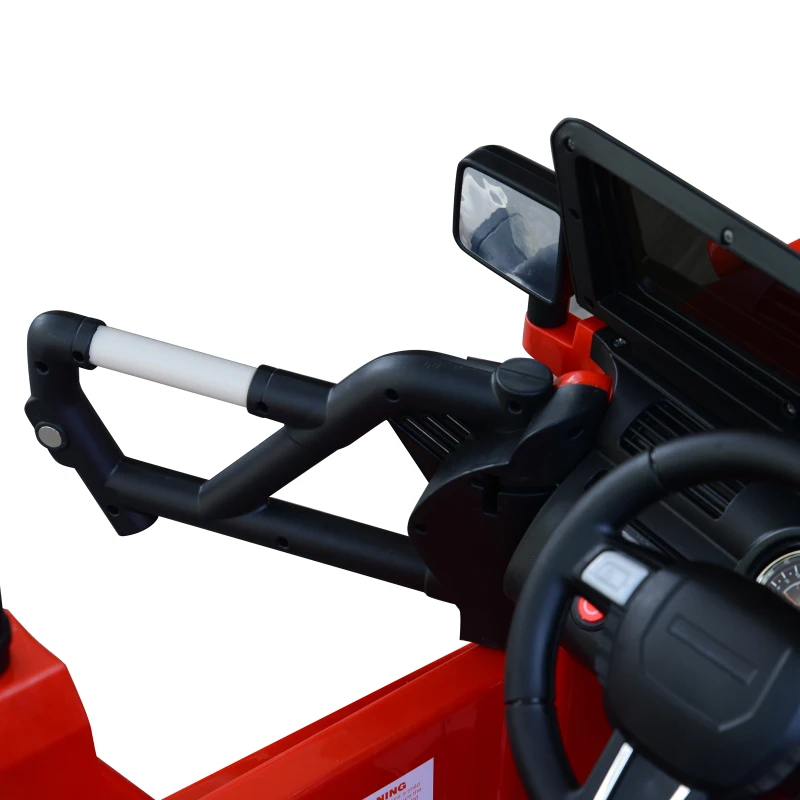 HOMCOM Carro Elétrico Jeep com Controlo Remoto MP3 Luzes e Sons Abertura da Porta Bateria 12V Carga Máxima 30kg 128x78x76cm vermelho