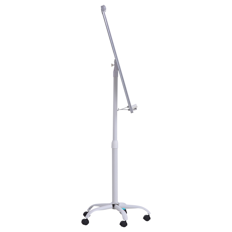 Vinsetto Quadro flip chart Magnético com cavalete Placa magnética  Altura Ajustável Giratória 360° com Bandeja 5 Rodas e Freios Suporte de Metal 62x60x162-194 cm Branco