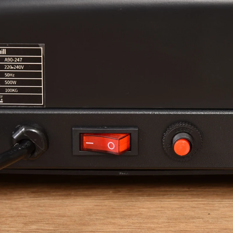 HOMCOM Passadeira Elétrica Motor 500W com 12 Programas Passadeira com Velocidade até 12km/h Tela LED e Rodas 133x60x114cm Preto