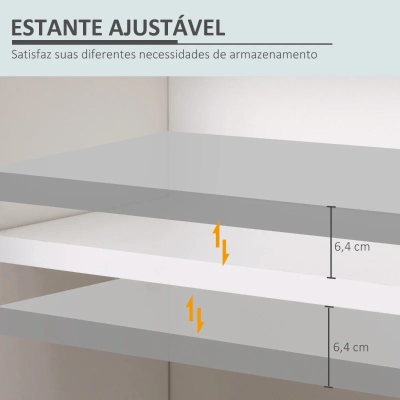 Kleankin Móvel para Lavatório Móvel de Casa de Banho com 2 Portas e Prateleira Interior Ajustável Estilo Moderno 60x30x62,5cm Branco