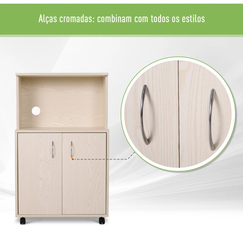 HOMCOM Móveis Auxiliares para Microondas Aparador auxiliar de baixa cozinha 60.4x40.3x97cmv