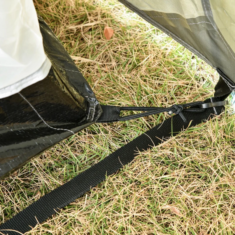 Outsunny Tenda de acampamento para 4 pessoas à prova d'água 2000mm portátil Igloo com 2 portas para acampamento 480x220x190 cm verde
