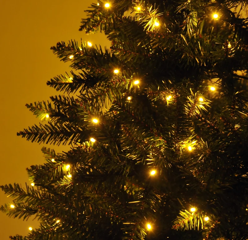 HomCom® Árvore de Natal Grande Artificial Árvore 200 cm + Suporte 1880 Ramas 650 Luzes LED