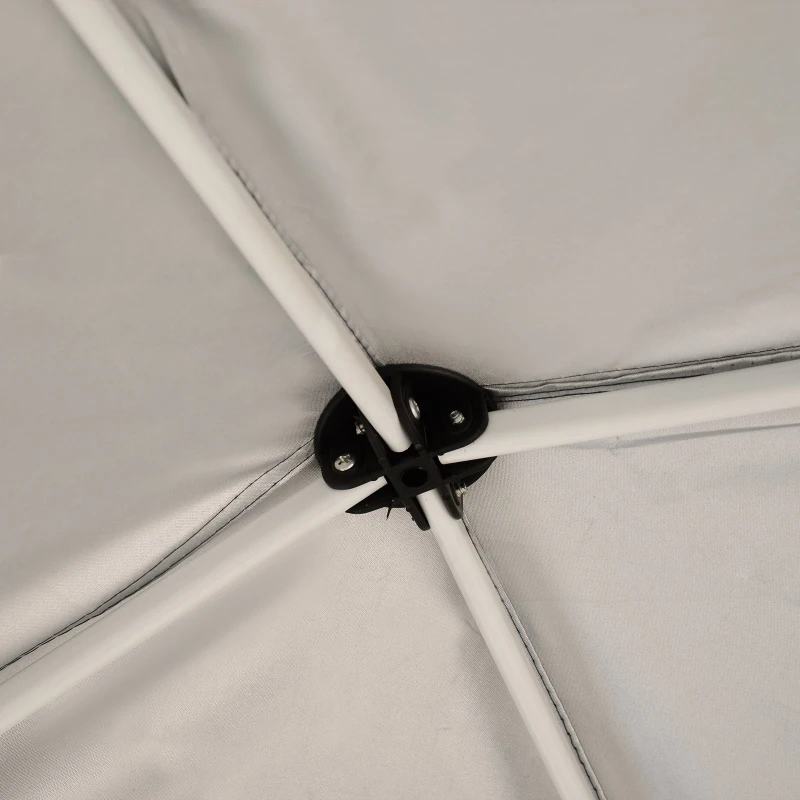 Outsunny Tenda Dobrável Tenda com Desenho Pop Up para Jardim Campismo Festas Eventos Aço e Oxford 2.4x2.4 m Cinza