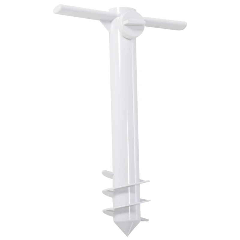 Outsunny Ponta para Chapéu de Sol Universal com Ajuste Proteção Contra o Vento Apto para Mastros entre Ø22-38mm 37x24cm Branco
