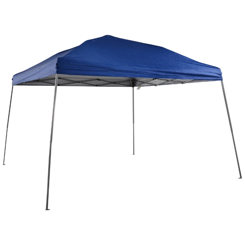 Outsunny Tenda Dobrável para Jardim ou Campismo 360x360x260cm Tenda para Exterior com Tela Mosquiteira Azul