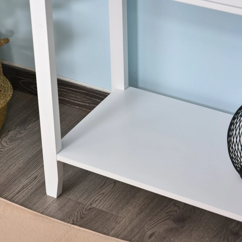 HOMCOM Mesa consola tipo aparador para corredor com 3 gavetas e 1 prateleira 90x40x75cm Branco