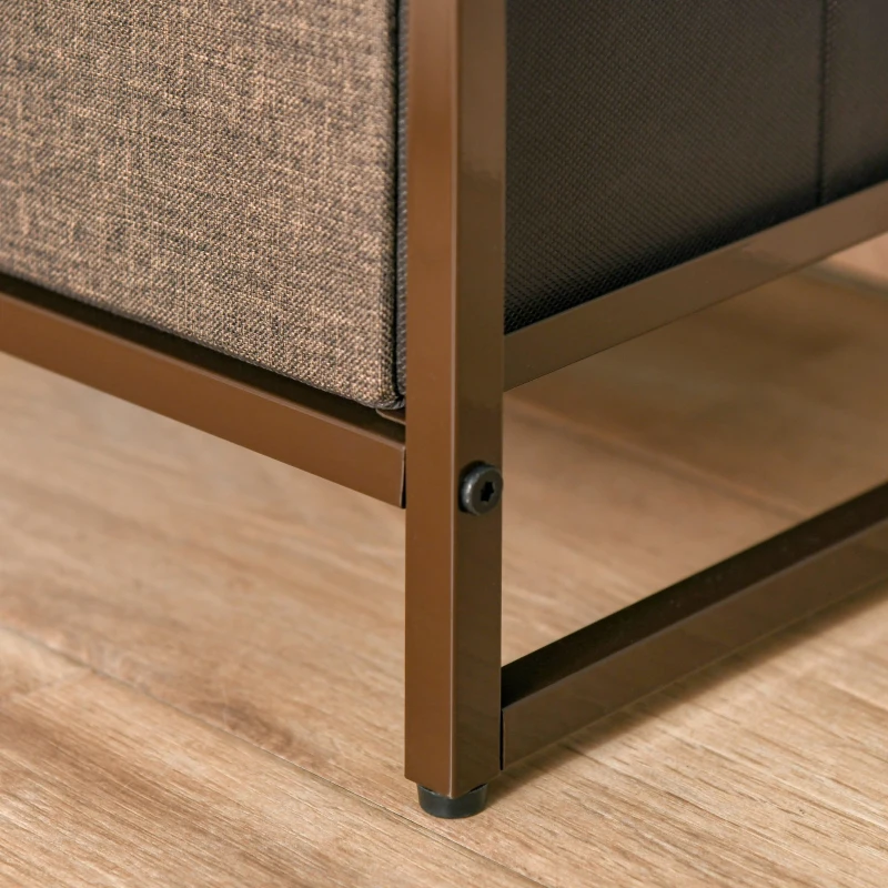 HOMCOM Cómoda de Tecido com 4 Cestos Removíveis e Dobráveis Base Elevada Móvel de Armazenamento para Dormitório Sala de Estar 31x29x99cm Multicor