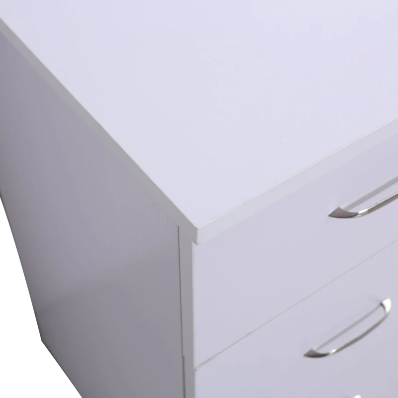 HOMCOM Mesa de Computador de Mesa para Casa Escritório 3 Gavetas 3 Prateleiras Móveis de Escritório 120x49x72 cm