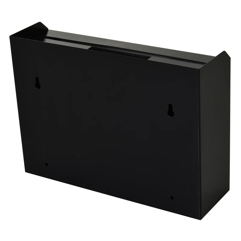 HOMCOM Caixa de Correio de Segurança Caixa de dinheiro com 2 chaves 25x7,7x18,5 cm Preto