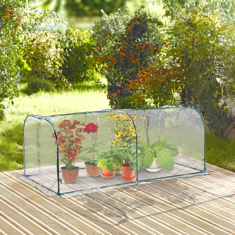 Outsunny Estufa transparente para jardim ou terraço - Aço, plástico e polietileno - 200x100x80 cm