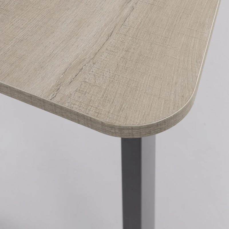 HOMCOM  Mesa de escritório com gaveta e armário com prateleira ajustável Mesa multifuncional para computador com borda redonda 150x60x76 cm Madeira natural