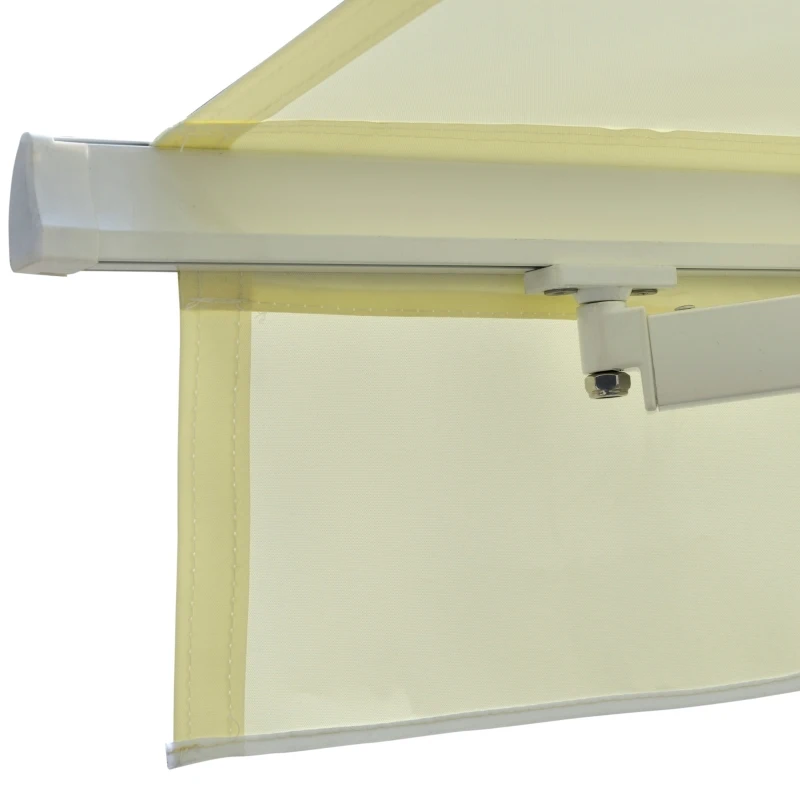 Outsunny Toldo Manual retrátil 250x200cm com manivela de alumínio ângulo ajustável para portas janelas varanda Creme