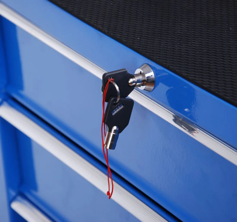 HOMCOM Carrinho de Ferramentas para Oficina com Rodas e 5 Gavetas Fechadura e Alça Lateral 67,5x33x77 cm Vermelho