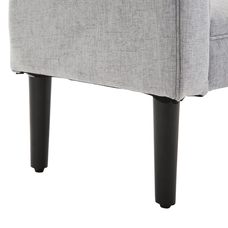 HOMCOM Banco de Pé de Cama Banco com Assento Acolchoado e Pés de Madeira para Dormitório Entrada 132x45,5x58cm Cinza