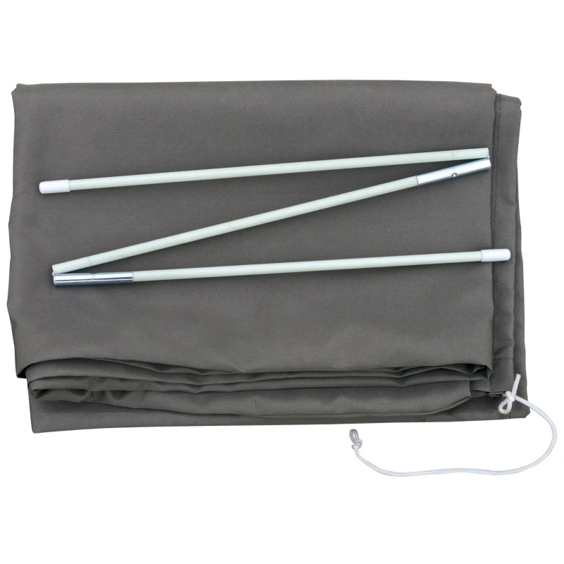 Outsunny Capa protetora de guarda-sol Ø57x160 cm cobertura de para-sol resistente para jardim com hastes zíper tecido Oxford cinza