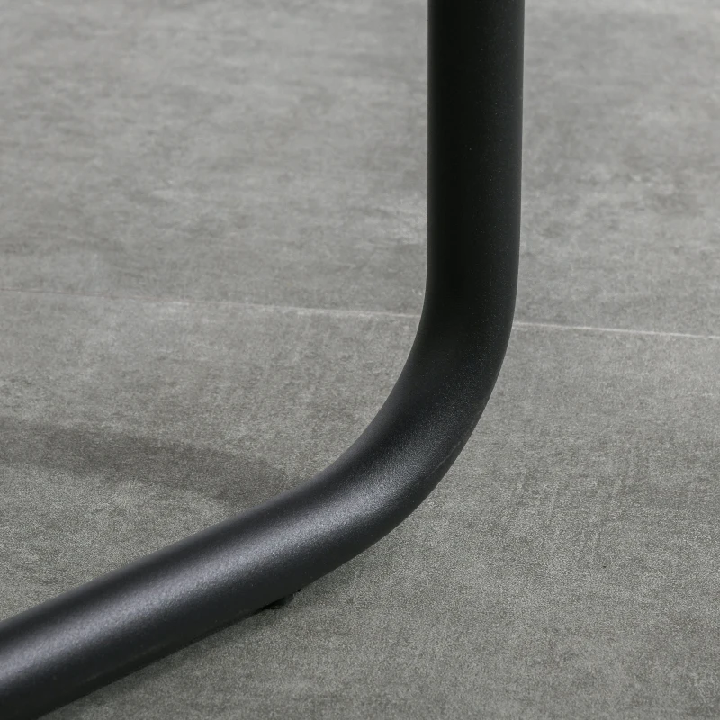 HOMCOM Conjunto de 2 Cadeiras Cantilever de Sala de Jantar Estofadas em Pelúcia com Assento e Encosto Acolchoados Pés de Metal 57x45x88cm Cinza Escuro