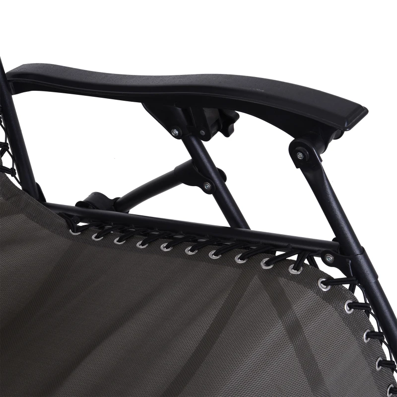 Outsunny Espreguiçadeira Dobrável de Jardim Espreguiçadeira de Gravidade Zero para Pátio Terraço Carga Máxima 120kg 90x65x110 cm Cinza