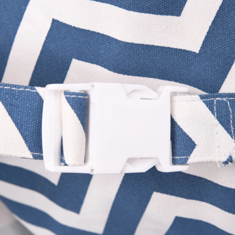 Outsunny Baloiço de bebê ajustável em altura com cinto de segurança interno e externo máx. 80 kg Madeira 40x40x180 cm Azul e Branco