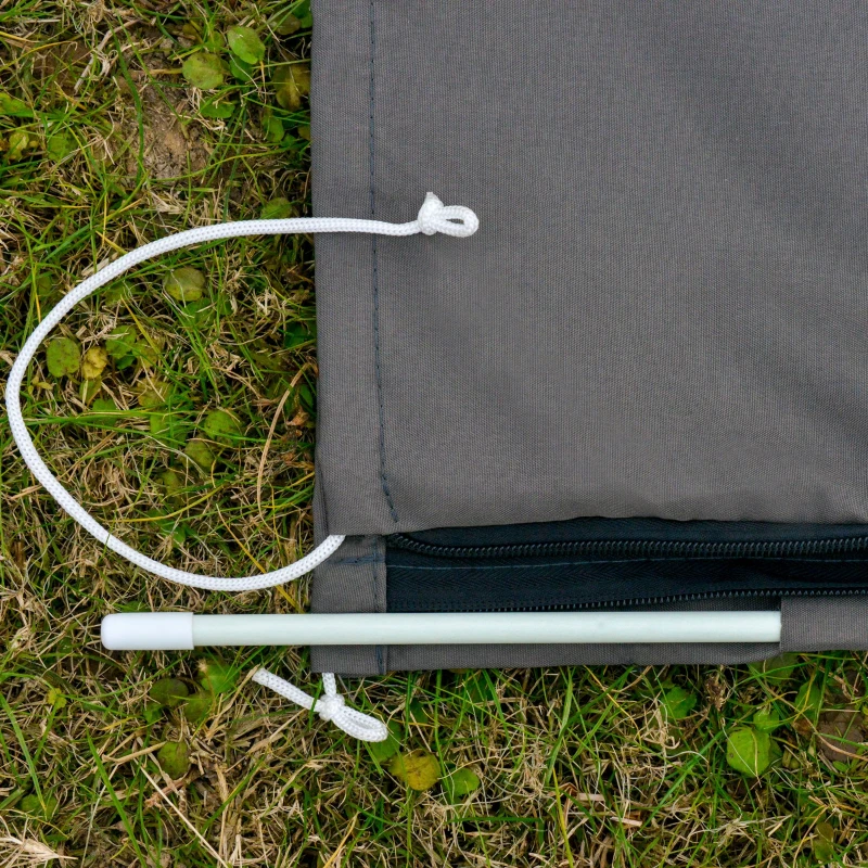 Outsunny Capa protetora de guarda-sol Ø57x160 cm cobertura de para-sol resistente para jardim com hastes zíper tecido Oxford cinza