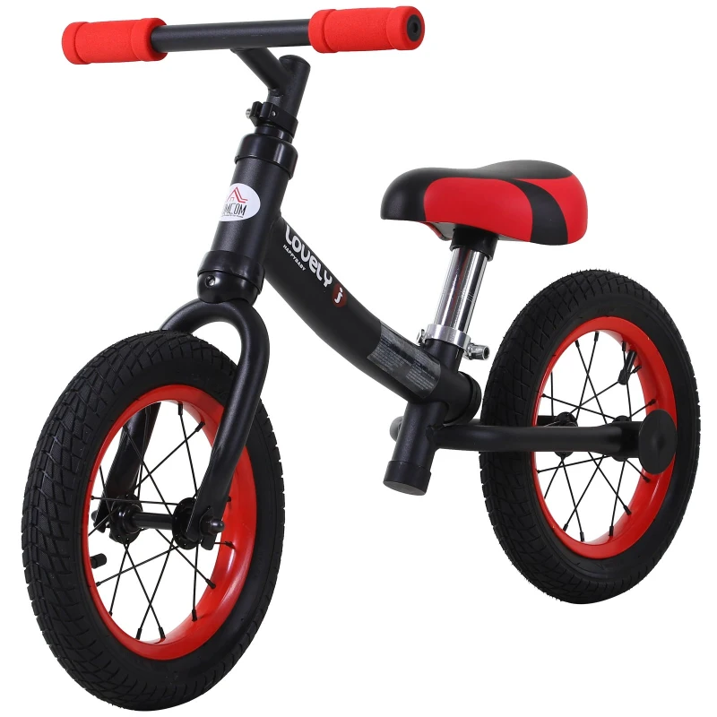 HOMCOM Bicicleta sem pedais Altura do assento ajustável 31-45cm crianças acima de 2 anos cor Preto carga 25kg| AOSOM PT