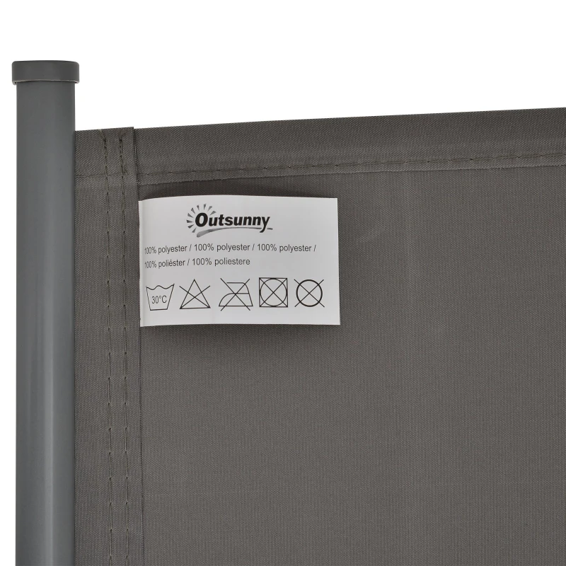 Outsunny Toldo Vertical de Parede com Alça para Sombra e Privacidade 160x250 cm Cinza