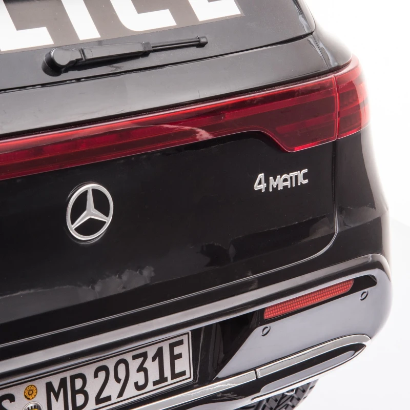HOMCOM Carro de Polícia Elétrico para Crianças acima de 3 anos Mercedes EQC Bateria 12V com Controle Remoto Dupla Abertura 106x68x53 cm Preto
