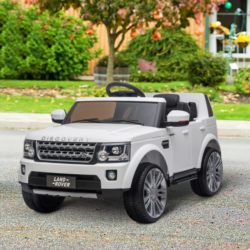 HOMCOM Carro Elétrico para Crianças de 3-6 Anos com Licença de Land Rover Controle Remoto 102,5x69x55,4 cm Branco