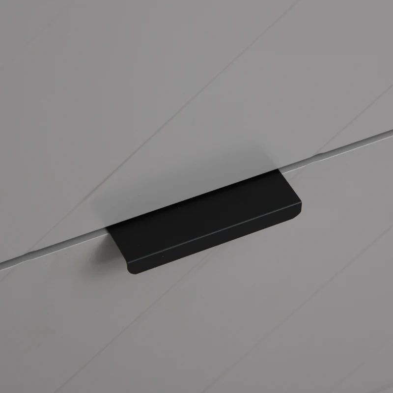 HOMCOM Cómoda com 4 Gavetas Base Elevada e Desenho Antiderrapante 80x40x79 cm Branco Cinzento e Preto