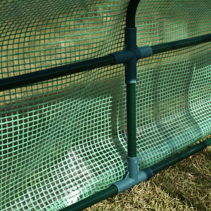 Outsunny Estufa de jardim pequeno com 3 janelas para flores e plantas 400x100x80 cm Verde