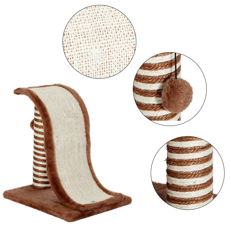 PawHut Árvore Arranhador para Gatos  Cor Castanho Claro e Creme – 35x 30x 39cm