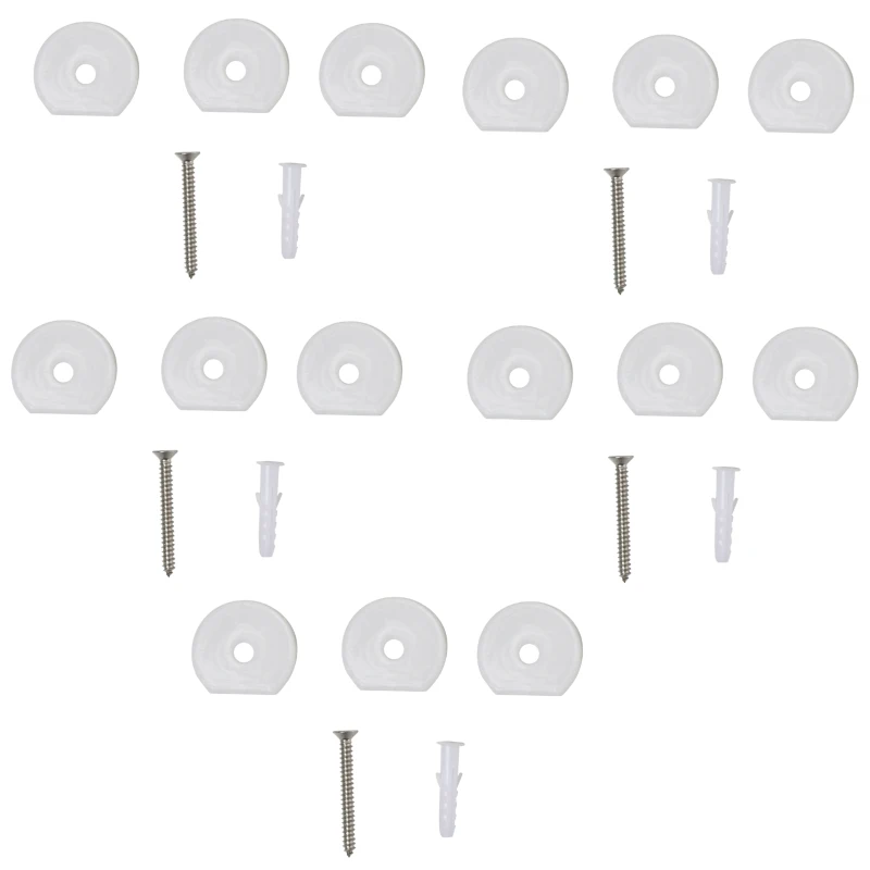 HOMCOM Acessórios para portas deslizantes Montagem de trilhos para portas deslizantes Sistema de trilhos de aço inoxidável com parafusos auto-roscantes e de expansão Ф2,5x200 cm