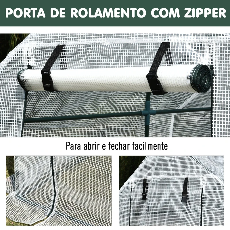 Outsunny Estufa com prateleiras para flores, cultivo de plantas com porta zip resistente à água UV Malha PE 186x120x190cm