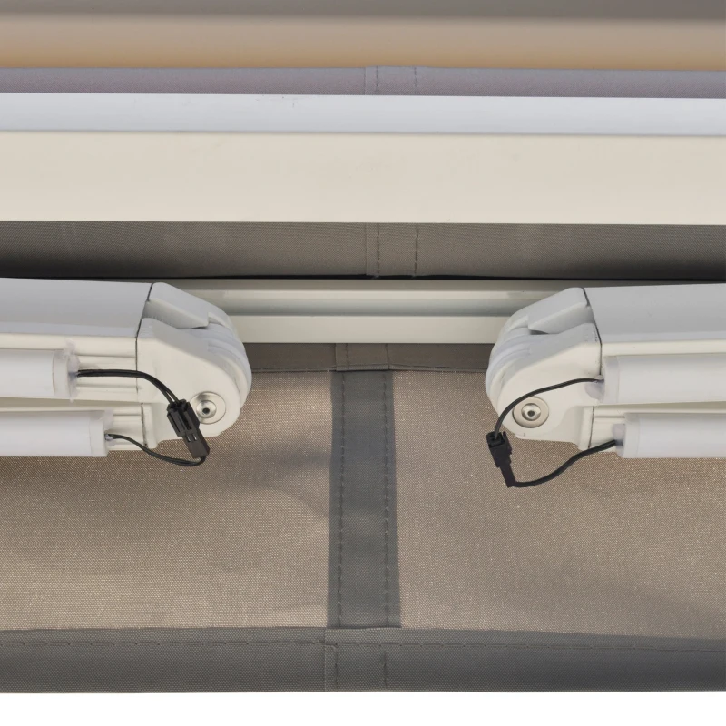 Outsunny Toldo de parede retrátil 250x200 cm com manivela e controle remoto Luzes LED Ângulo Ajustável para varanda jardim terraço alumínio Cinza