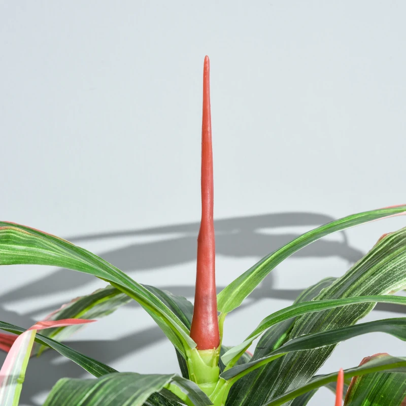 Outsunny Yucca Artificial com Pote Planta Dracaena de 93 Folhas Árvore Sintética Realística Decorativa Ø18x165 cm Verde
