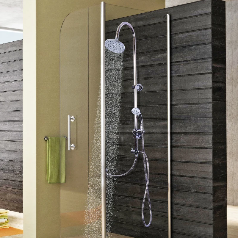 kleankin Sistema de Chuveiro Conjunto Coluna Chuveiro com Termostato Embutido Inversor Aço Inox Cromado