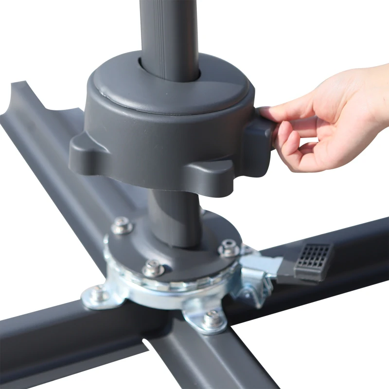 Outsunny Base para Chapéu de Sol com 4 Peças Suporte para Chapéu de Sol para Jardim Pátio Exterior 51x51x12 cm 9.8Kg Preto