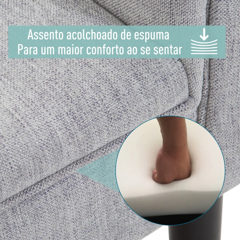 HOMCOM Banco de Pé de Cama Banco com Assento Acolchoado e Pés de Madeira para Dormitório Entrada 132x45,5x58cm Cinza