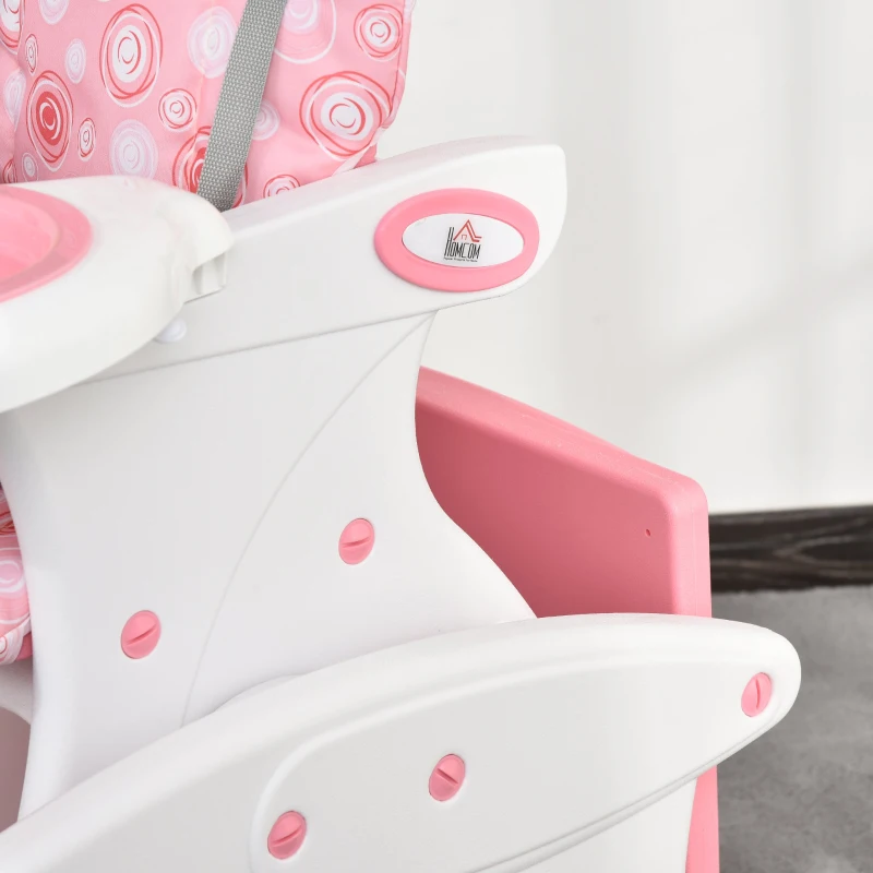 HOMCOM Cadeira para bebês acima de 6 meses 3 posições ajustáveis Acolchoado 57×59×105cm Rosa
