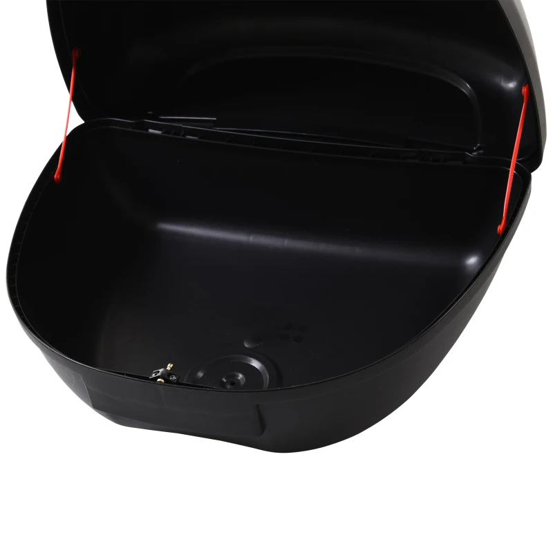 HOMCOM Mala para Motocicleta Mala para Mota Capacidade de 48L com Fechadura e 2 Chaves 59x43x33 cm Preto e Vermelho