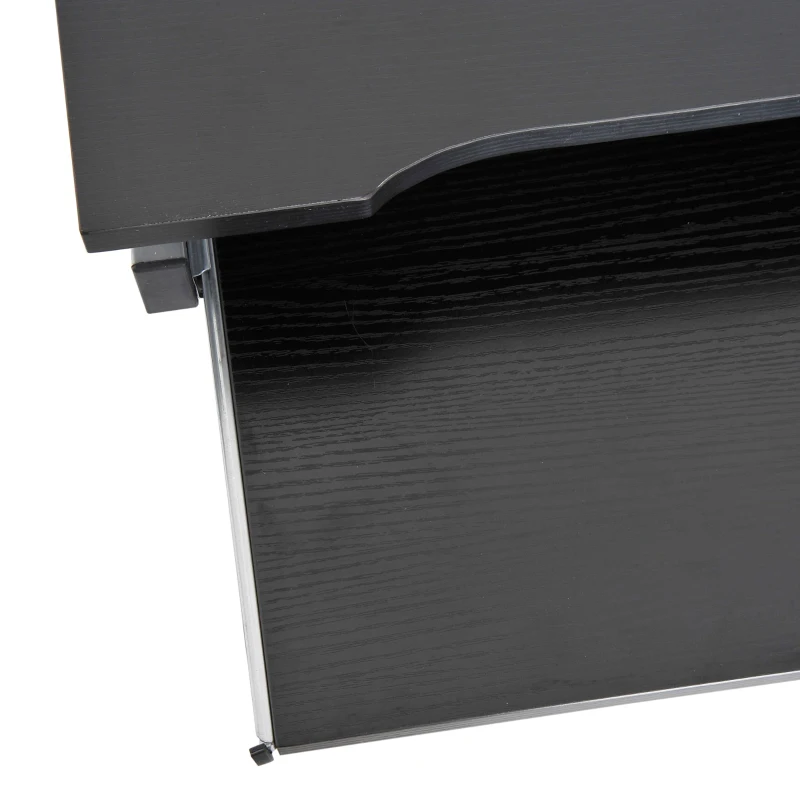 HOMCOM Mesa para Computador Secretária para Computador para Casa Escritório em Forma de Z Mesa Compacta com Rodinhas 60x48x73 cm Cor: Preto